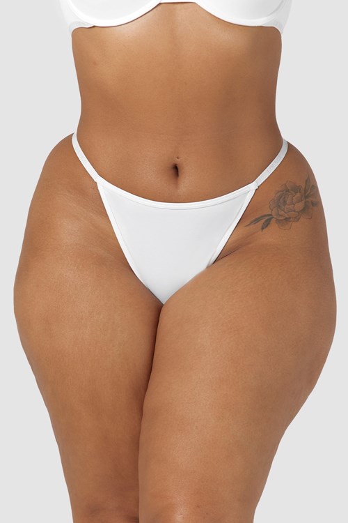 Lounge Underwear Smooth Klasyczne Stringi Białe | 369WTEFHN