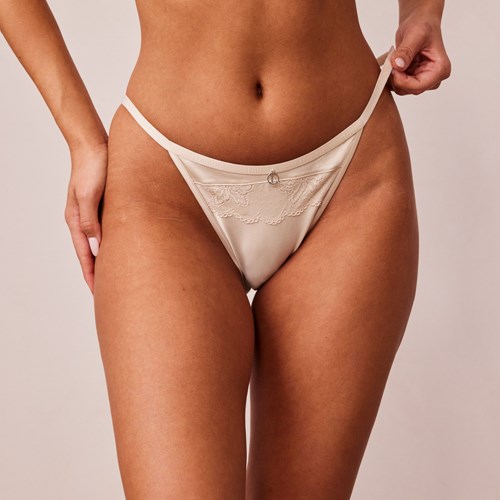Lounge Underwear Soft Satin Briefs Latte | 420HGRMXO