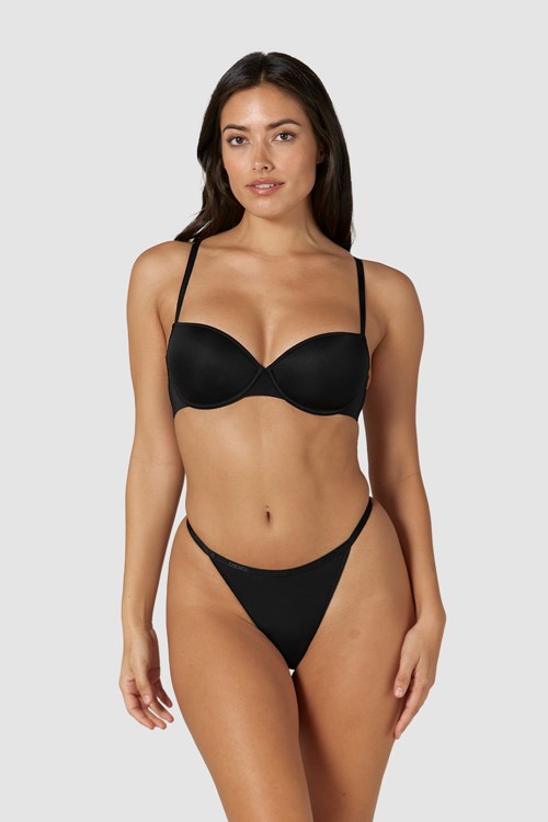 Lounge Underwear Your Everyday T-shirt Bra & Stringi/Briefs Set Czarne | 124HLROWY