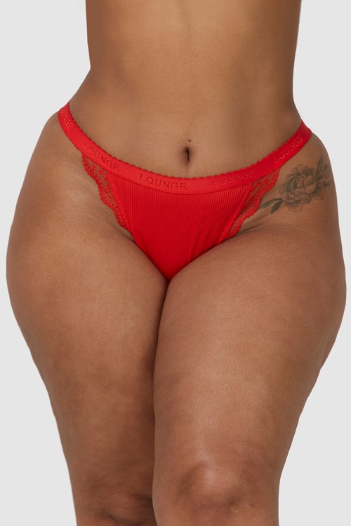 Lounge Underwear Żebrowany Briefs Czerwone | 190VQIXEC