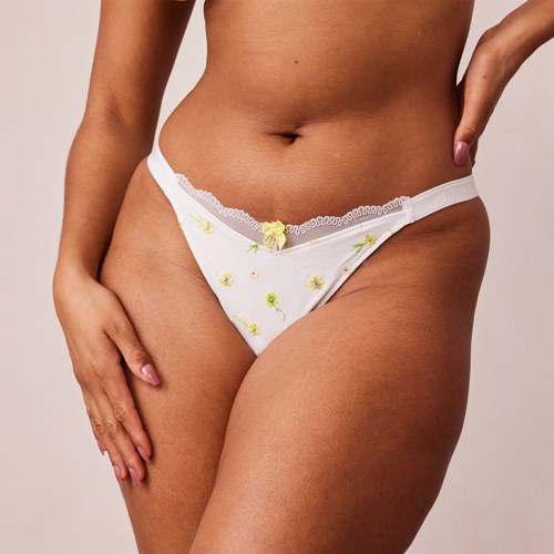 Lounge Underwear Żebrowany Floral Triangle Briefs Białe | 683OEAMIK