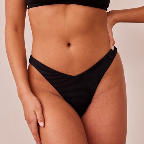 Lounge Underwear Żebrowany Triangle Briefs Czarne | 027KXJGVC