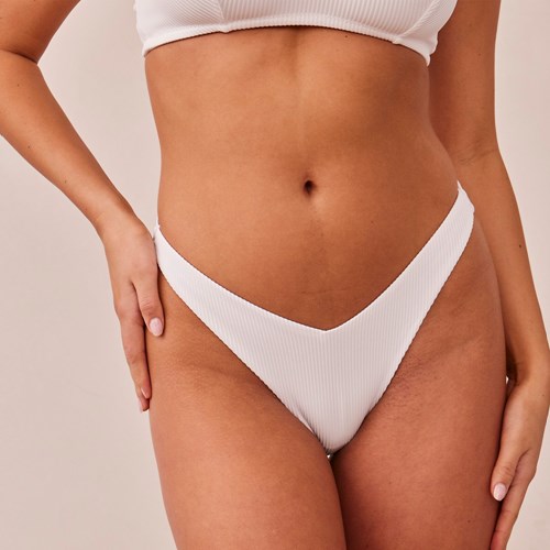 Lounge Underwear Żebrowany Triangle Briefs Białe | 285HUZRAK